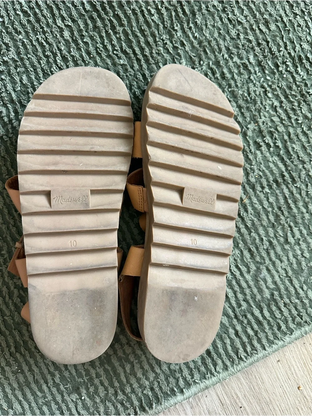Madewell sz 10 Women’s Tan Leather Buckle Strap Sandals - Picture 6 of 8